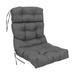 Blazing Needles 20 x 42 in. Spun Polyester Solid Outdoor Tufted Chair Cushion Cool Gray