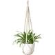 2PCS Hanger Macrame Plant Holder Macrame Hanger Cotton Plant Hanger Flower Hanger Pot Hanger Flower Pot Hanger 105cm 4 legs Creamy white