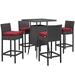 Modway Convene 5 Piece Outdoor Patio Pub Set Multiple Colors