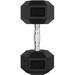 RitFit Rubber Hex Dumbbell Weight 5-60 LBS with Metal Handle for Strength Training Full Body Functional Workouts