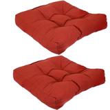 Sunnydaze Set of 2 Olefin Tufted Indoor/Outdoor Square Patio Cushions - Red