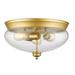 3 Light Flush Mount in Traditional Style 15 inches Wide By 8.5 inches High-Satin Gold Finish Bailey Street Home 372-Bel-2019955