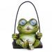 Gogosir Frog Statues Led Lights Animal Lawn Solar Powered Synthetic Resin Green Waterproof Lamp Garden Ornament