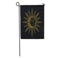 LADDKE Esoteric Sun and Moon Astronomical Astrological Symbol Black Gold Lines Tattoo Alchemy Sign Astrology Garden Flag Decorative Flag House Banner 28x40 inch