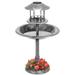 Best Choice Products Solar Outdoor Bird Bath Pedestal Fountain Garden Decoration w/ Fillable Planter Base - Stone