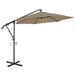 COBANA Outdoor Patio Umbrella 10ft Offset Hanging Patio Umbrella with Aluminum Stand Outdoor Cantilever Umbrella with 360Â° Rotation Crank and Tilt System Beige