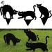 PULLIMORE 2 Packs Cat Garden Acrylic Stakes Black Cat Silhouette with Stakes Halloween Scary Home Front Yard Party Plastic Decor Lawn Ornaments (Set of 3)