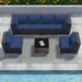 Kullavik Patio Furniture Set 7 Pieces Sectional Sofa Outdoor Patio Conversation Set Cushion Navy Blue