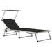 Dcenta Folding Sun Lounger with Adjustable Roof and Backrest Chaise Lounge Chair Aluminum and Textilene Black for Pool Patio Balcony Garden Outdoor Furniture 73.2 x 22.8 x 10 Inches (L x W x H)