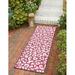 Unique Loom Leopard Indoor/Outdoor Safari Rug Magenta/Ivory 2 11 x 10 Runner Animal Print Contemporary Perfect For Patio Deck Garage Entryway