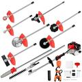 Brush Cutter 5 In 1 Petrol Hedge T-rimmer Chainsaw 52cc Pole Saw Outdoor Tools included Brush Cutter Pruner Strimmer Hedge Trimmer and Extension Pole