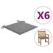 Anself 6 Piece Garden Chair Cushions Fabric Seat Cushion Patio Chair Pads Gray for Outdoor Furniture 19.7 x 19.7 x 1.2 Inches (L x W x T)