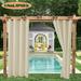 LiveGo Blackout Outdoor Patio Curtains - Weatherproof Sun Blocking UV and Fade Resistant Cabana Grommet Top Curtains for Gazebo Front Porch Pergola Yard 52*108 in 2 Panel Beige