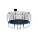 14FT Trampoline for Kids Adults Outdoor Trampoline with Safety Enclosure Net Ladder Spring Cover Padding Basketball Hoop Wind Stakes Recreational Heavy Duty Trampoline Capacity for 5-6 Kids