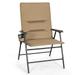 Costway Patio Padded Folding Portable Chair Camping Dining Outdoor Beach Chair Brown