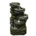 Northlight 24.25 Gray Lighted 5-Tier Outdoor Garden Water Fountain