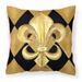 Carolines Treasures 8125PW1414 Black and Gold Fleur de lis New Orleans Decorative Canvas Fabric Pillow 14Hx14W