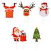 HOMEMAXS 5Pcs Christmas theme Lawn Stakes Snowman Santa Yard Decor Garden Stakes Decor