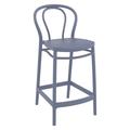 37.75 Gray Solid Outdoor Patio Counter Stool