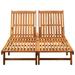 Suzicca 2-Person Sun Lounger Solid Acacia Wood