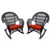 Jeco Santa Maria Wicker Patio Rockers with Optional Cushion - Set of 2