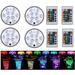 OUNONA 4 PCS 16 Colors Submersible 10 Led Light with Suction Cup for Outdoor Pond Fountain Vase Garden Swimming Pool Underwater Night Lamp