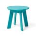 Glitzhome 1Pc Patio Round Coffee Table 19 Height Adirondack Table HDPE Weather Resistant for Outdoor Porch and Lawn(Aqua)