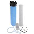 Tier1 5 Micron 20 Inch x 4.5 Inch Carbon Water Filter Replacement Cartridge Kit with 20 inch Slim PP Housing and Pressure Release (1 inch Inlet/Outlet) | Compatible with EP-20BB Home Water Filter