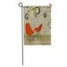 KDAGR 50S Stylin Retro Home Orange Chairs and Cool Clock Layered Garden Flag Decorative Flag House Banner 12x18 inch