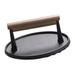 Wooden Handle Press Steak Weight Black Hamburger Press Grilling Burger Tender