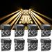 GIGALUMI Solar Deck LED Lights Christmas Decoration Solar Fence Lights 8 Pack Outdoor Wall Lights (Warm White)