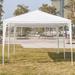 Topcobe 3 x 6m Outdoor Canopy Instant Sun Shelter Wedding Gazebo Canopy with Two Doors & Spiral Tubes Waterproof Camping Canopy for Party/ Exhibition/ Picnic White Six Sides