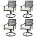 Patiojoy 4 PCS Patio Swivel Dining Chairs Kitchen Garden Metal Armchairs w/Cushions