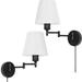 2 Pack Rustic Vintage Wall Sconce Lighting Lamp Black (Bulbs is Not Included) 2 Pack White Swing Arm Wall Sconces 2 Pack for Bedside Kitchen Bedroom(Bulb is Not Included)