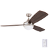 Prominence Home Calico 52 Nickel Modern Ceiling Fan with 3 Blades Integrated LED Light Kit Remote & Reverse Airflow