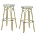 Furniture of America Tropaz Set of 2 30-in Outdoor Metal Bar Stool Blue