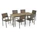 Maverick Outdoor 6 Seater Acacia Wood Dining Set Gray Finish