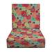 RSH DÃ©cor Indoor Outdoor Foam Deep Seating Cushion Set 23â€� x 24â€� x 5â€� Seat and 23â€� x 19â€� x 3â€� Back Artistic Floral