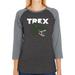 Women s Raglan Baseball Word Art T-shirt - T-Rex Head