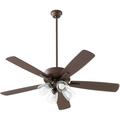 Milky Whey 5 Blade Ceiling Fan with Light Kit in Transitional Style-18.25 inches Tall and 52 inches Wide-Oiled Bronze Finish-Oiled Bronze/Weathered