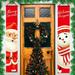 Zhaomeidaxi Merry Christmas Porch Sign with Santa Claua and Snowman Hanging Banners Couplet for Holiday Home Wall Front Door Garden Yard Indoor Outdoor Party Xmas Decoration