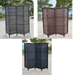 3 Panels Patio Outdoor Privacy Screen Room Divider Black Resin Wicker Weather Resistant