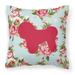 Carolines Treasures Bichon Frise Shabby Chic Blue Roses Decorative Outdoor Pillow