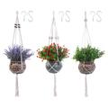 3pcs Flower Hanging Planters For Garden Handmade Flower Pot Holder Planter Holder Basket Hanging Outdoor