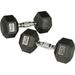 York Barbell Rubber Hex Dumbbell with Chrome Ergo Handle - 10 lbs