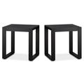 Afuera Living Contemporary Aluminum Patio End Table in Black (Set of 2)