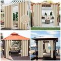 (2 Panels )Topchances Indoor/Outdoor Curtains UV Protectant Room Darkening Curtains Grommet Curtain Panel Pair Cream