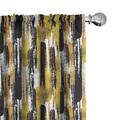 Ambesonne Modern Curtains Grunge Art Brushstrokes Pair of 28 x63 Earth Yellow Black