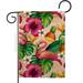 Breeze Decor 13 x 18.5 in. Tropical Flamingo Fun Summertime Vertical Garden Flag with Double-Sided House Decoration Banner Yard Gift