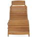 GDF Studio Omniscient Wood Outdoor Chaise Lounge Natural Brown